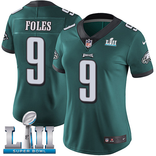 Nike Eagles #9 Nick Foles Midnight Green Team Color Super Bowl LII Women's Stitched NFL Vapor Untouchable Limited Jersey - Click Image to Close
